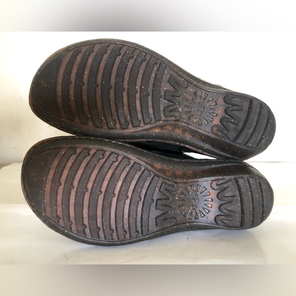 UGG Leather Black Side Zipper Wool Lining Tall boots size 8 - Picture 8 of 11